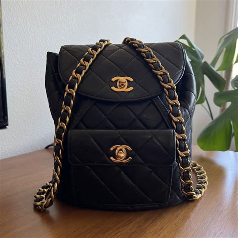 chanel black nylon backpack|vintage chanel backpack.